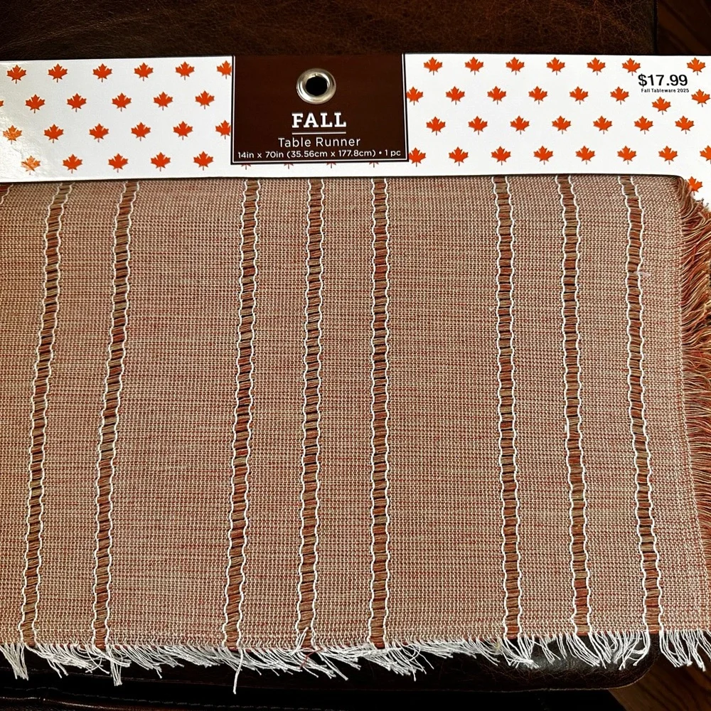 Hobby Lobby Fall Table Runner - Orange and White